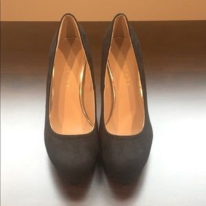 Metaphor Black Suede Heels